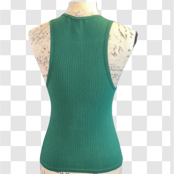 Zara Ribbed Emerald Green Knit Racerback Tank Top. EUC. - Picture 6 of 10
